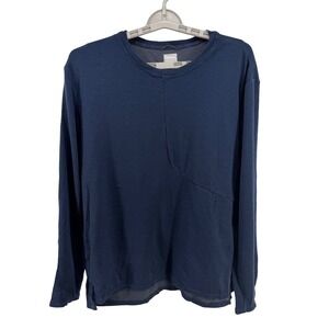 Hoka One One‎ Mid-Weight Mens Navy Blue Wool Blend Long Sleeve Running Shirt M